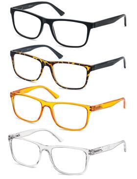 Msr213-c18910-200 Olomee Reading Glasses 2.0 Oversize Large Square Men Readers 4 Pack Comfy Lig