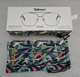 Opt-ave300 Optimum #opt-ave300 Optical Avery Reading Glasses 3.00 Silver