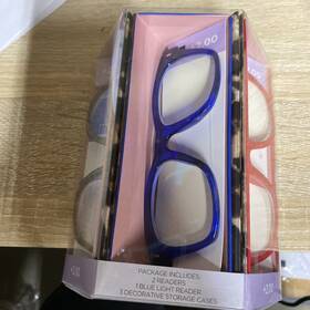 193033446386-p Optique Cl Trifecta Reading Glasses Set 2 Readers 1 Blue Light Reader And Cases