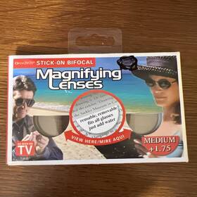 Optx 708862001226 20/20 Stick On Bifocal Lenses 1.75 Magnify Adhesive Reuse As Seen Ontv