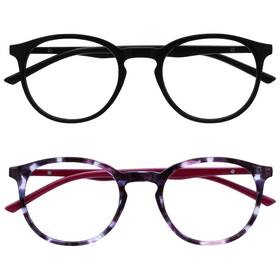 Opulize 055955362302 Met - Reading Glasses With Blue Light Blocking 2 Pack Slim Round Fram