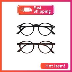 Rr56-12-200 Opulize Rey Reading Glasses For Women Men Retro Round Frame With Spring Hinges
