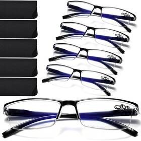 B0d17rn12j Oranzi 5-pack Mens Tr90 Blue Light Reading Glasses - Spring Hinge 2.25x