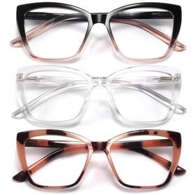 B0d41l1tv8 Oranzi 3-pack Womens Oversized Cat Eye Blue Light Reading Glasses 1.25