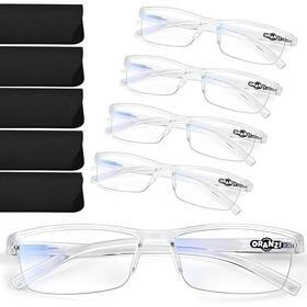 B0f2mrvp4b Oranzi 5-pack Mens Tr90 Blue Light Blocking Reading Glasses Anti-eyestrain