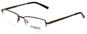 Ol825m-183-prog-bl Outdoor Life Designer Multi-focus Blue Light Glasses Ol825m-183 In Brown 53mm