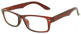 Owl 889559002310 Brown Frame Narrow Rectangular Clear Lens Eyeglasses Retro Medium 1