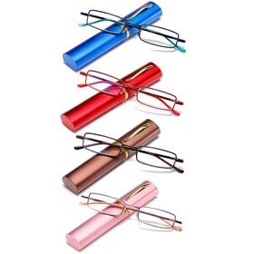 R004-4c03-350 Owtxis 4 Pack Slim Pen Reading Glasses For Men Women Blue Light Blocking Compact Re