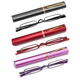 R014-3c02-150-h1 Owtxis Pack Mini Slim Pen Reading Glasses Compact Readers With Clip Case Spring Hinge
