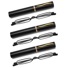 R014-3c03-150 Owtxis 3 Pack Mini Slim Pen Reading Glasses - Compact Readers With Clip Case Spr