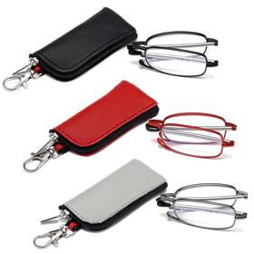 R015-3c02-275 Owtxis 3 Pack Folding Reading Glasses For Men Women Keychain Compact Readers Blue L