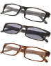 Pdz-r026-3pcs-mix-150 Striped Reading Glasses With Spring Hinge Includes Sunshine 692756685497