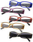 Pdz-r040p-mix-50 Polka Dots Design Temples Reading Glasses Includes Sun Readers