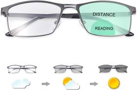 Peepai 313089026039 Photochromic Bifocal Reading Glasses Uv Sun Readers Sunglasses Computer Anti