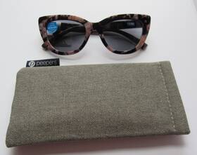 Peepers 070747304693 Sunglasses Readers Rio Sun Cat Eye Black Marble 2.50 Nwt With Case