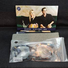 2621200 Peepers To The Max Reading Glasses 2.00 Blue Light Square Tortoise