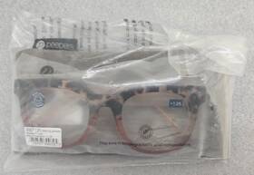 3007125 Peepers #3007125 Reading Glasses 1.25 Showbiz Focus 49 23-148 Gray Tortoise/pink B.l.f