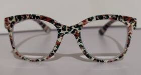 3091250 Peepers Oasis Focus Blue Leopard Reading Glasses 2.50 Light With Pouch Case
