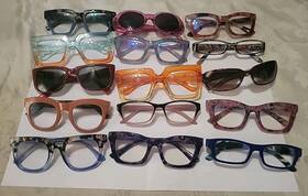 3214 Peepers Lot Of 15 Funky Bling Square Retro Readers Reading Eye Glasses Mixed Strength