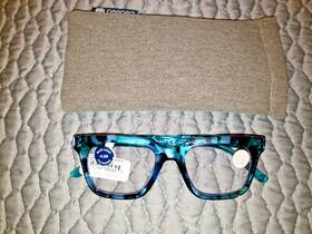 3243125 Peepers Luster 1.25 Blue Light Eco Marine Quartz Square Readers