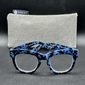 4227-120623-22 Peepers Bravado 2707 1.50 Readers Blue Tort Flex Pouch Used
