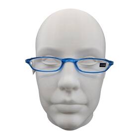 618200 Peepers Skinny Mini Reading Glasses Blue 2.00 Strength Slim Rectangular