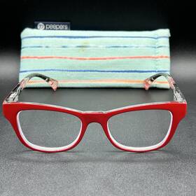 7198-072524-14.95 Peepers 1.00 Blue-light Reducing Reading Glasses Red Flex Used Model Unk