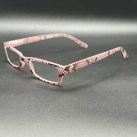 7541-090724-12.95 Peepers Python 1.50 Reading Glasses Purple Snakeskin Motif Flex Used