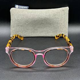 7546-090724-22.95 Peepers Olympia 1.50 Reading Glasses Pink Crystal And Tort Flex Blue Light Used