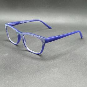 7900-101524-22.95 Peepers Foxy Mama 2.00 Reading Glasses Lavender With Glitter Blue-light Tech Used