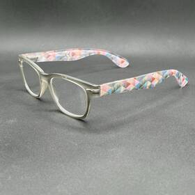 7901-101524-19.95 Peepers Soul Surfer 2.00 Reading Glasses Gray With Multi-color Temples Flex Used