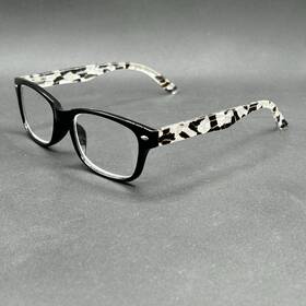 8094-110224-18.95 Peepers Soho 3.00 Reading Glasses Black Granite Used