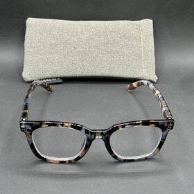 8540-123124-18.95 Peepers To The Max 1.50 Reading Glasses Variegated Blue-light Tech Used With Case