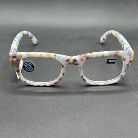 8635-010625-25.95 Peepers Jolene 3.0 Readers Pastel Variegated Nwt With Pouch Blue Light