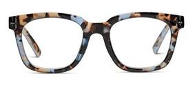 Peepers By Peeperspecs 070747262177 Womens To The Max Square Light Blocking Reading Glasses Blue Quartz 49 2.5