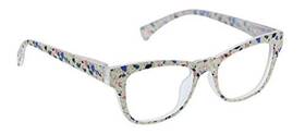 Peepers By Peeperspecs 070747265505 Womens Cat Eye Blue Light Blocking Reading Glasses Cream Terrazzo 49
