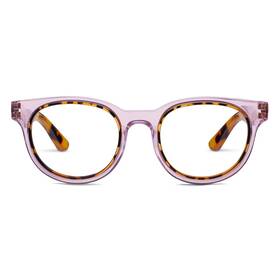 Peepers By Peeperspecs 070747323366 Womens Olympia Round Blue Light Blocking Reading Glasses Purple/tokyo Torto