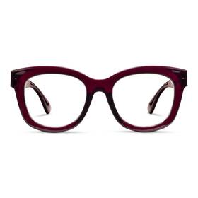 Peepers By Peeperspecs 070747352694 Womens Center Stage Focus Soft Square Reading Glasses Dark Cherry 3.00 3