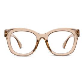 Peepers By Peeperspecs 070747352731 Womens Center Stage Focus Soft Square Reading Glasses Tan 1.50 1.5