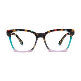 Peepers By Peeperspecs 070747533901 Womens Birdie Square Reading Glasses Peepfetti Tortoise 2.00 2
