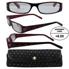 6bkpkwreader Pink Women Case Glasses High-powered Black Matching Magnif 6 Frame Reading