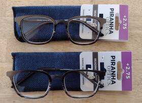 87375 Piranha 2-pair Of Reading Glasses 2.75 Strength With Soft Cases. Unisex. Fashionable