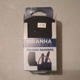 87218 Piranha Optics Foldable Readers 1.25 Scratch-resistant Acrylic Lens Black Frame