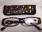 Pkdr24 Shark Womens Readers Fashion Reading Glasses With Case Polka Dot