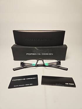 146396-150 Porsche Design Eyeglasses Pft8801 P8801 P Black Half Rim Reading Glasses 48mm