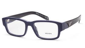 18d-1o1 Prada Wide Reading Glasses Vpr 07z 55-19 140 Blue And Black Frames Readers