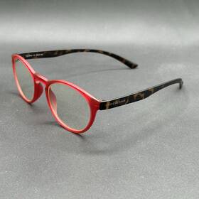8371-120624-19.95 Priv Revaux Prive The Plato Blue-light Tech Eyeglasses Red And Tort 49-20-149 Used