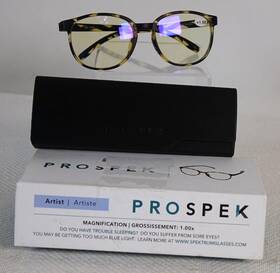 1.00x Prospek 628055559719 Nib Prospeck Artist Tortoise Shell Reading Eyeglasses Blocks Blue Light