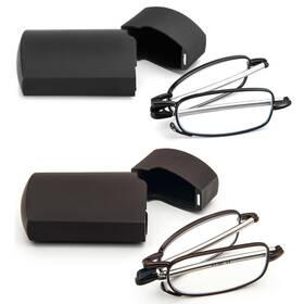 B0d6ts9pl4 Prtcslwd 2-pack Folding Reading Glasses Stainless Steel Mini Anti-blue Light Block 3.5 D