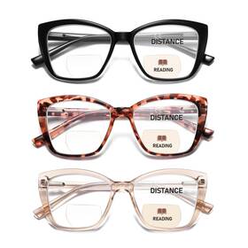 B0c8dlt152 Pubowt Cat Eye Oversized Bifocal Reading Glasses Women Spring Hinge Blue Light